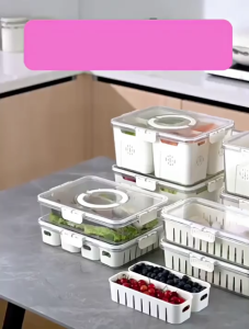 Eatkit Food Container Kedap Udara Kotak Penyimpanan Makanan Ringan Tempat Makan Bumbu Dapur Wadah Penyimpanan Buah Sayur Makanan Di Kulkas Dengan Tutup Kedap Udara Food-Storage