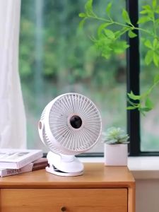 Mini 20000mAh Portable Chargeable Clipped Fan 720° Rotation 5-speed Wind USB Desktop Ventilator Silent Air Conditioner for Office