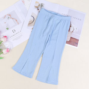 Spring Summer Girls Casual Split Leggings Thin Outerwear Pants Seven-Foot Length Polyester Fiber mid Waist Non-Fleece Childrens Wear