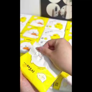 Happy Duck Printing Paper Extraction Student Tissue Portable Cartoon Small Bag Color Facial Tissue Toilet Paper Cute Napkin