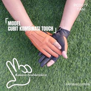 Sarung Tangan Kulit Domba Kombinasi Warna Kanzia Leathershop Cubit Buntung