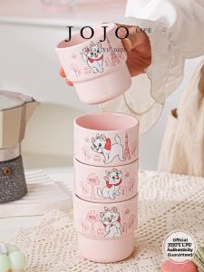 Cute Ins Pink Disney Mary Cat Ceramic Stacking Cup