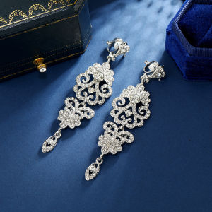 Long Tassel Crystal Earrings Women Exaggerated Drop Earrings Evening Dress Jewelry Accessories New 2024 Fashion Trend