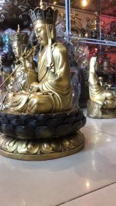 Tượng Địa Tạng Vương Bồ Tát Bằng Đồng Phong Thủy DxRxC: 30x30x50cm Nặng 11.5kg