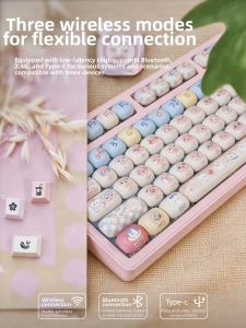 EWEADN | Wireless Mechanical Keyboard and Mouse Set Animal Cute