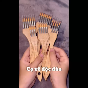 Cọ Vẽ Tạo Hiệu Ứng Nghệ Thuật Cán Gỗ Cao Cấp – Đa Dạng Đầu Cọ Sáng Tạo LIM BRUSH