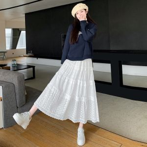 White French Lace A-Line Mini Skirt Womens Spring 2025 New High Waist Draped Fashion Small Size Cake Skirt Commute Style