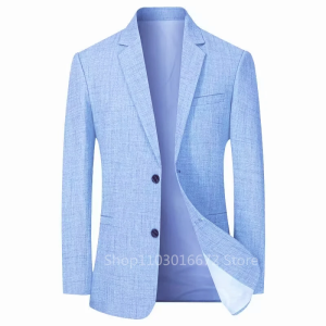 Mens Suit 1 Piece Linen Notched Lapel Single Breasted Groom For Wedding Prom Slim Fit Jacket Customized