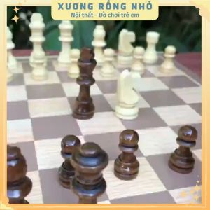 Cờ vua gỗ cho bé - Bộ cờ vua bằng gỗ tự nhiên kích thước bàn 29x29x2 cm