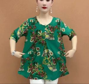 Loose Comfortable Mid-Late Age Womens T-Shirt Sleeveless Fashionable Breathable Summer New Style Large Size Top