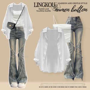 NUMEN BUTTON | Plus Size Summer Korean Style Suit 3 Pieces