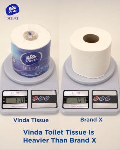 Vinda Deluxe Smooth Feel Toilet Tissue 8 Rolls - Strong Absorbent Tissue Paper Toilet Roll