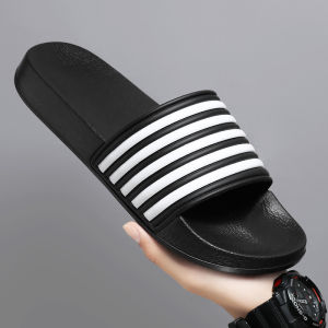 Summer Men Indoor Home Slippers Male Soft Comfortable Bath Slipper Mens EVA Flat Thick Platform Outdoor Stripe Beach Sandals