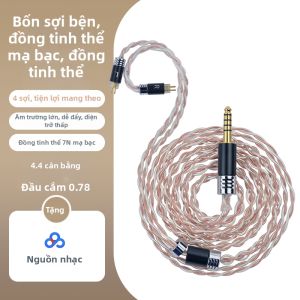 Yongse | Dây Cáp Nâng Cấp MMCX 0.78mm Đồng Tinh Thể Mạ Bạc cho 4.4mm Cân Bằng