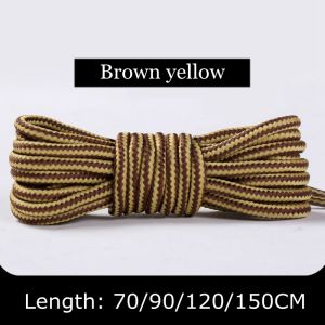 1 Pair Round Shoe Laces Stripe Shoelaces Anti-slip and Wear-resistant Mountain Climbing Sports Shoelace Cotton