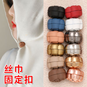 Strong Magnetic No-Punching Shirt Collar Preventing Exposure Button Silk Scarf Fixed Buckle Not Damaging Clothes Versatile Necktie