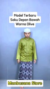 Grosir Baju Koko Almahi Saku Depan Bawah Mewah dan Elegan Kerah Sanghai Muslim Pria Dewasa Terbaru