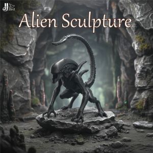 A sci-fi style black alien modeling ornaments desktop decoration by hand sci-fi enthusiasts collection decoration