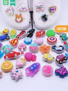 3D LED Flashlight Hole Shoe Accessories Shoe Buckle Upper Decoration Smart Star Match Shoe Flower for Children And Adults