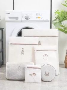 Túi Giặt Đồ Cao Cấp 3 Lớp - Túi Lưới Giặt Đồ Lót Vớ Quần Áo Chắc Chắn Dày Dặn Hình Thêu