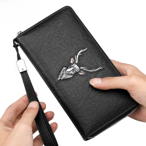 2025 New Mens Long Leather Wallet Zipper Handbag Stylish Simple Business Grade Cowhide Youth Fashion Accessory