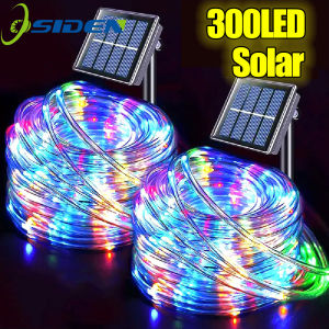 Multicolor Variation Solar Tube Lights 104FT 300LED 8 Modes Solar Powered Outdoor Lights for Garden Patio Backyard Tree Decor