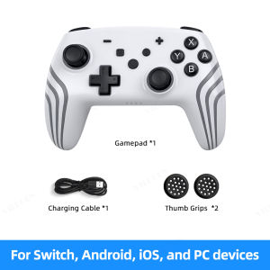 Wireless Gamepad For Switch 2 Pro Controller with Thumbstick Caps RGB Light 6-Axis Gyro Motion Sensing Vibration Joystick for PC