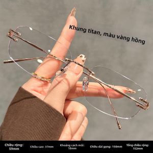 Chuming | Kính Cực Nhẹ Vỏ Titanium Không Viền cho Phụ Nữ Chống Ánh Sáng Xanh Có Thể Điều Chỉnh Độ Cận Mắt Khung Siêu Lớn