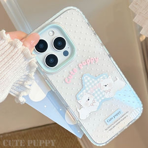 Polka Dot West Highland Dog iPhone 15 pro Max Apple 16 pro Max Phone Case Suitable for 14 pro Personalized Cartoon 13 Transparent Ring Protective Case 11 Soft Anti-Fall INS Style Niche