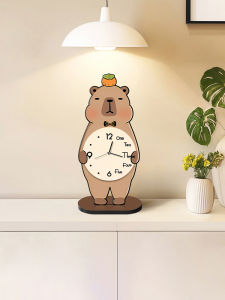 Modern Minimalist Silent Wooden Table Clock Decorative Piece for Living Room Dining Table Top Creative Popular Internet Red Design