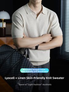 PERDONTOO | Lyocell Linen Blend Breathable Light Knit T-Shirt