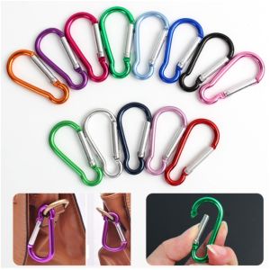 【Hot Sale】5Pcs Aluminum D Shape Carabiner Outdoor Climbing Carabiner Hanging Buckle Water Bottle Buckle Small Bag Buckle Camping Hiking Spring Snap Hooks| Outdoor Safety Buckle Keychain