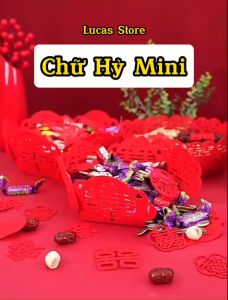 Chữ Hỷ Mini Trang Trí Tiệc Cưới Trang Trí Mâm Ngũ Quả Lễ Vật Ăn Hỏi - Chất Liệu Vải Nỉ Mẫu Mã Đa Đạng ( Set 30 Chiếc)