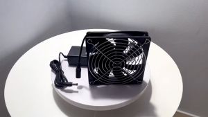 【🔥HCM/24H】Quạt Tản Nhiệt Chó Mèo Quạt Làm Mát Gắn Chuồng-Quạt Thông Gió Hình Vuông 12CM Kèm Bộ Điều Tốc 1200RPM