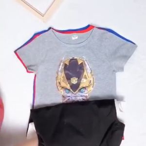 Boy T-shirt Kids Korean Style Fashion Boy LED light / Sequins Cotton T-shirt Children Superhero Shirt marvel hero Baju budak lelaki 男童亮片T恤 闪光灯T恤 C100