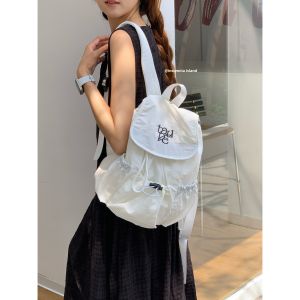 Trendy Drawstring Large Capacity Nylon Backpack for Commuting Versatile Double Shoulder Bag Popular among Bloggers