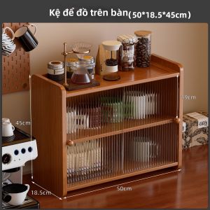 CHUJUN | Kệ Lưu Trữ Bộ Trà Bếp Nhỏ Chống Bụi