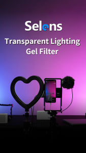 Selens 40x50CM Lighting Gels CTO Photo Lights Gel Filters Transparent Color Correction Light Sheets for Photography Red Head Strobe Flashlight