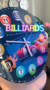 12inch Billiard Wooden Creative Wall Clock American Pool