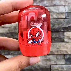 (READY STOCK) Avengers Dual Hole Pencil Sharpener Superhero Cute Stationery儿童文具复仇者联盟双孔削笔器卡通文具男孩奖励pengasah pensel comel