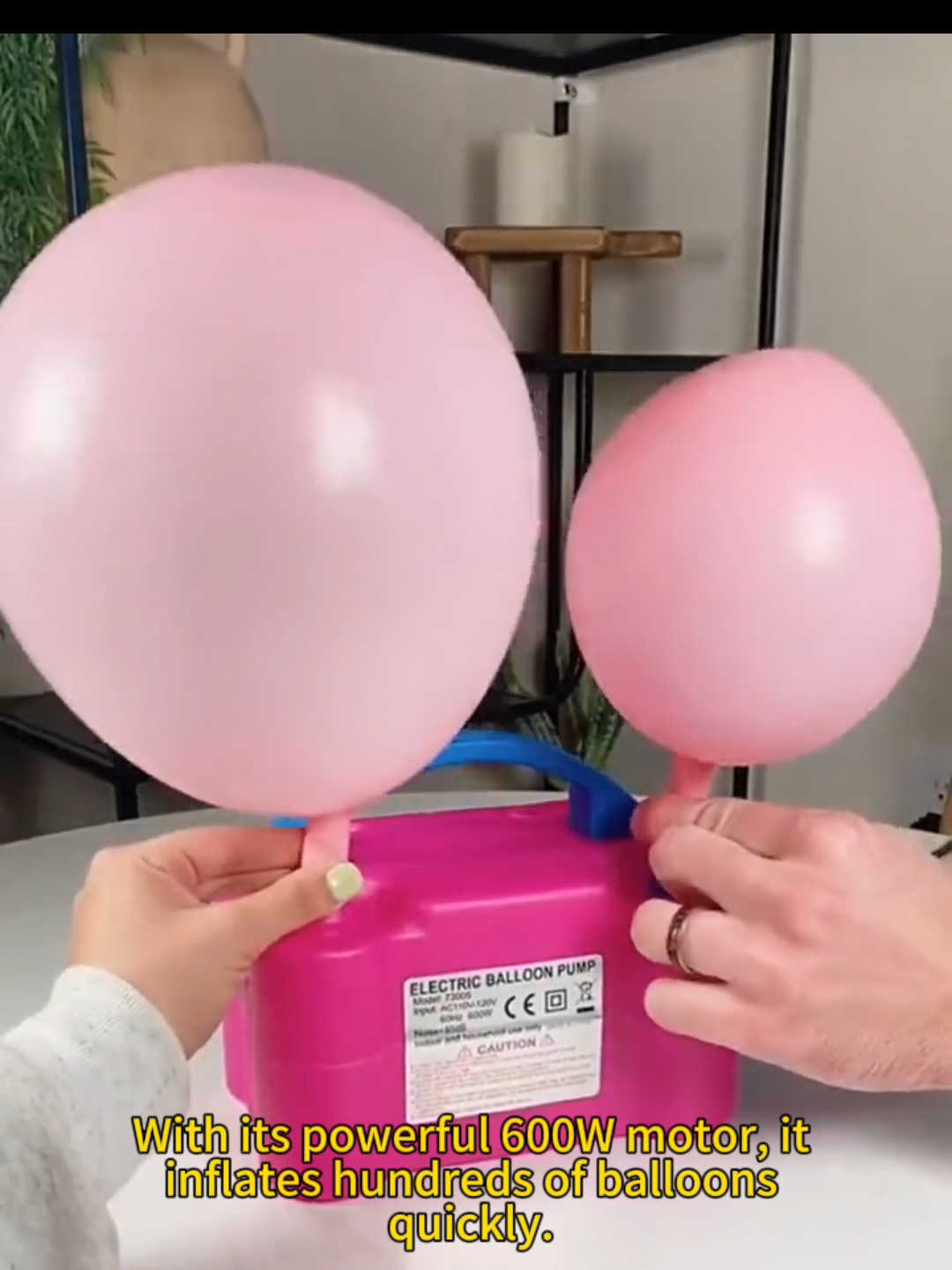Balloon Pump Air Inflator Double Nozzle Electric Oxygen Blower Portable for Decorations Party Birthday & Weddings