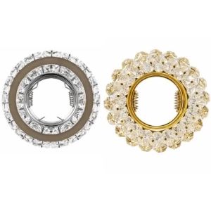 JOYINLED Round Crystal LED Downlights Lamp Frame Fixture Holders Cutout 50mm for MR16 GU10 Bulb Holder Recessed LED Spot Light