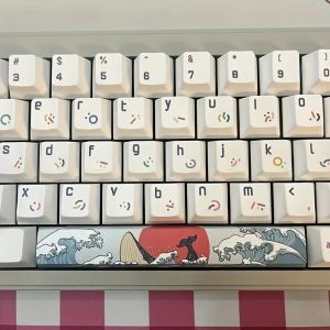 Coral Sea PBT Keycaps OEM Profile ESC & 6.25U Spacebar Compatible with Cherry MX Switch Mechanical Keyboard DIY Replacement