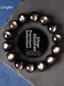 LINGFEI | Natural Obsidian Bracelet 6-16mm