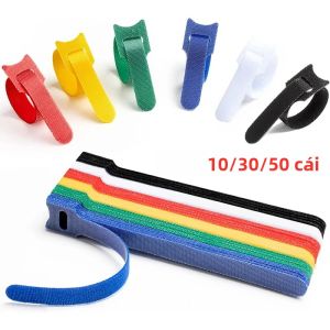 10-50 Chiếc Tự Dính Có Thể Tái Sử Dụng Dây Buộc Cáp Vòng Móc Dây Nylon Tổ Chức Kẹp Dây Giá Đỡ Để Quản Lý Cáp