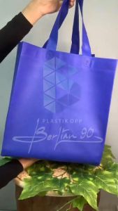 ( 12 pcs / lusinan )  Goodie Bag Box 28x30x25 isi 12 / Tas Spundbond Alas Kotak / Tas kain/Tas Belanjaan/Tas Murah