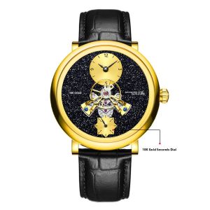 Shanghai | 18K Gold Central Tourbillon Sandstone Celestial Mechanical Watch