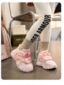 Babadi Fleece Lined Childrens Sport Shoes Dad Sneakers Little Girls Casual Shoes Winter Cotton Shoes Anti-Slip Wear-Resistant Rubber Sole