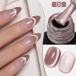 PUENTE 7.5ML Nude Shade Moonlight Cat Magnetic Gel Nail Polish Ultra-Bright Cat Eye Soak Off UV Semi-Permanent Varnish Manicure