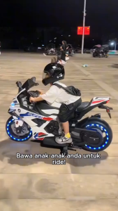 Beige Kids Electric Motorbike Rechargeable Colored Wheel Lights Widened Seat Upgraded Dual Motors Wear-Resistant Tires